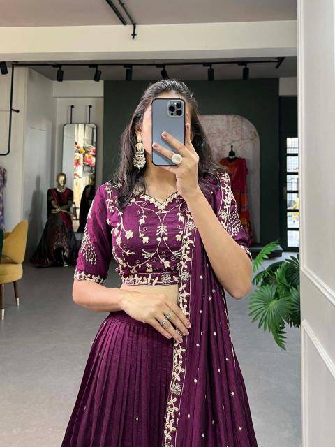 Artriddhs vol 20 Vichitra Silk purple High quality lehenga choli for resellers